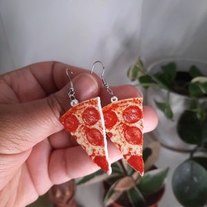 Stainless Steal Pizza Earrings